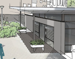 Getekend ontwerp van Mendelssohnflat entree na groot onderhoud